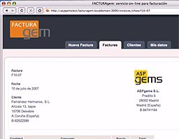 FacturaGem de ASPgems permite crear facturas y presupuestos online