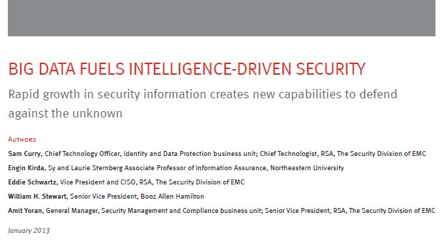El impacto de Big Data en la Seguridad y la Tecnología en 2015. White paper de RSA de 16 pág (en inglés). 